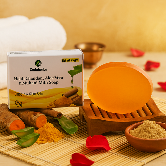 Haldi Chandan, Aloe Vera &amp; Multani Mitti Soap – Ayurvedic Glow &amp; Skin Detox Formula