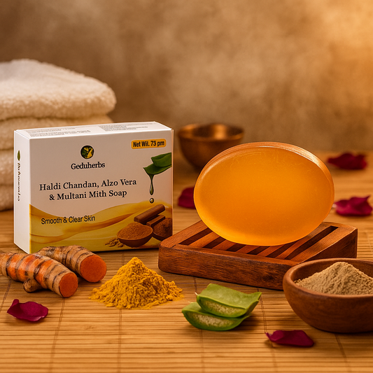 Haldi Chandan, Aloe Vera &amp; Multani Mitti Soap – Ayurvedic Glow &amp; Skin Detox Formula
